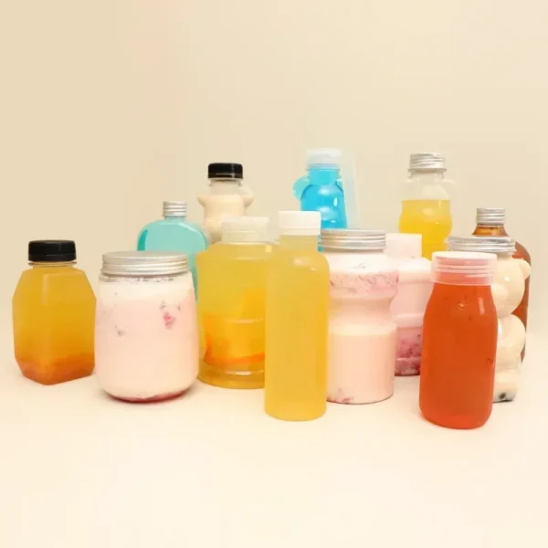 500ml Violent Bear Milk Tea Bottle Disposable PET Transparent Juice Bottle Cartoon Bear Portable Juice Yogurt Bear Bottle 3
