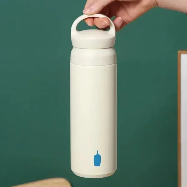 500ml Blue Bottle Thermos Day off Tumbler Stainless Steel Water Bottle Leak-Proof Coffee Cup INS Travel Thermal Vacuum Cup17oz 2