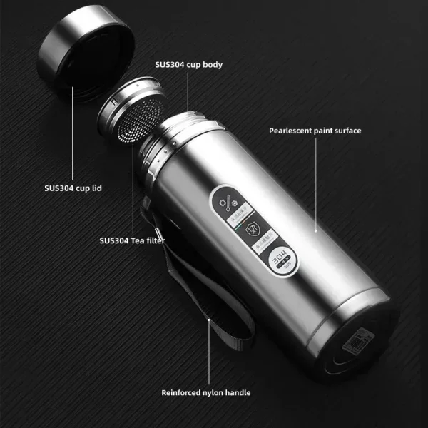 500ml 800ml 1000ml Stainless Steel Thermos Bottle With LED Temperature Display Water Thermo Bottle Vacuum Flask Portable Cups 4