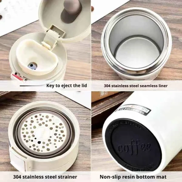 380/510ML Coffee Cup Stainless Steel Thermo Bottle Car Thermal Cup Outdoor Sports Vacuum Flask Keeps Cold and Heat Thermal Mug 4