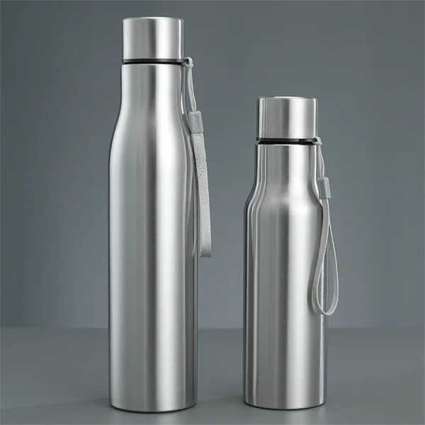 1pc 750ml/1000ml Stainless Steel Water Bottle, Large Capacity Portable Sports Bottles For Outdoor Camping Hiking Travel 2