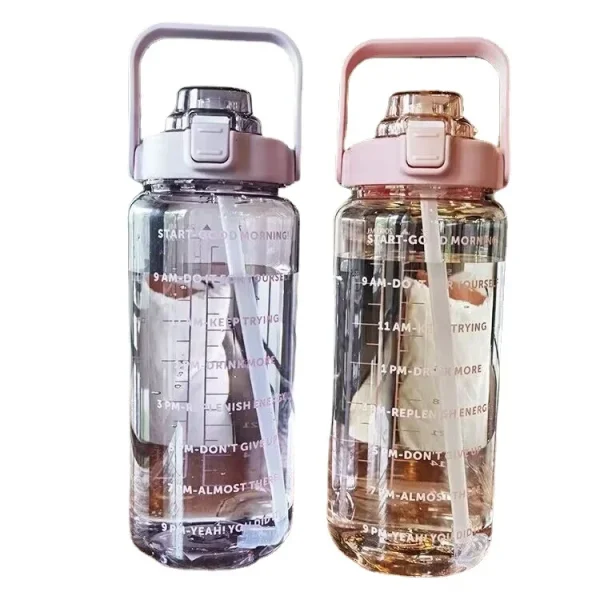 Heat-resistant Summer Water Bottle for Men and Women Large Capacity Water Bottle for Sports 2000ml Straw Plastic Cup 5