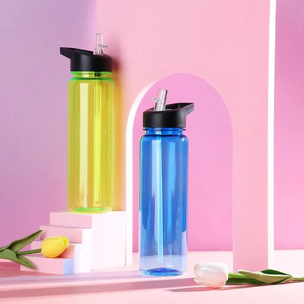 750ml Sports Water Bottle With Straw Outdoor Plastic Clear Dinkware Gym School Travel Camping Portable Leakproof Drinking Cup 3