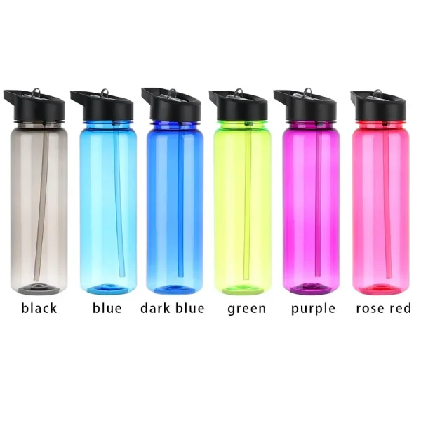 750ml Sports Water Bottle With Straw Outdoor Plastic Clear Dinkware Gym School Travel Camping Portable Leakproof Drinking Cup 6