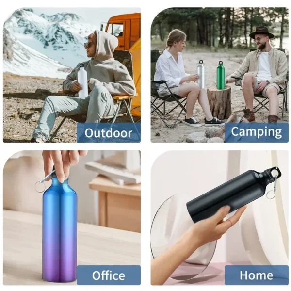 1-3PCS Aluminum Water Bottle Large Capacity Leakproof Sports Drinkware for Gym Outdoor Hiking Camping Sports Water Bottle 5