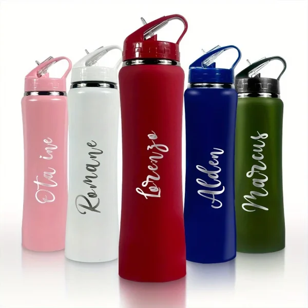 Personalized Insulated Stainless Steel Water Bottle with Straw, Engraved Fitness & Cycling Bottle, Perfect Gift for Men Women 1