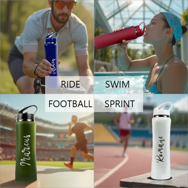 Personalized Insulated Stainless Steel Water Bottle with Straw, Engraved Fitness & Cycling Bottle, Perfect Gift for Men Women 6