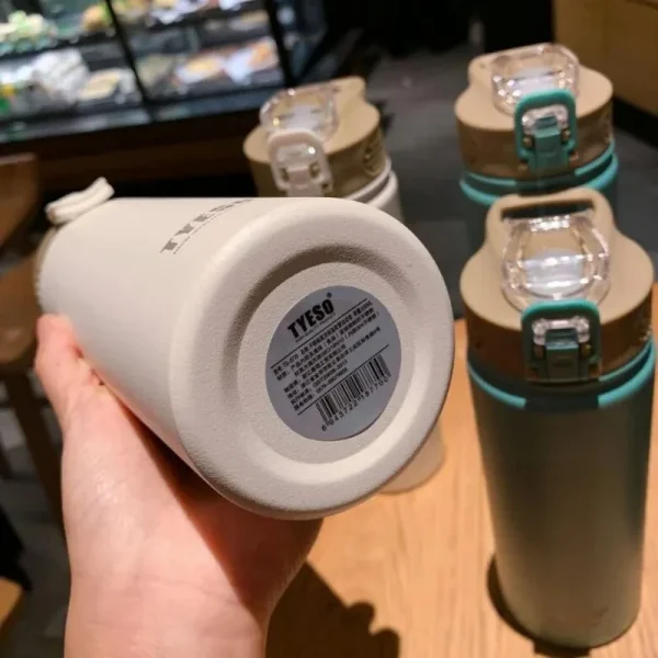 1pc Thermos Bottle with Straw 600ml 750ml Stainless Steel Thermal Cup Car Insulated Flask Water Tumbler for Outdoor Sports 6