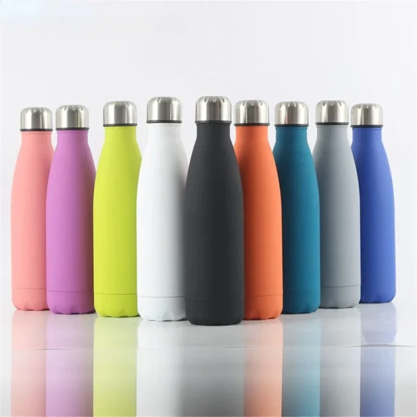 LMHBJY 500/750/1000ml Insulated Stainless Steel Thermos Rubber Painted Surface Vacuum Flask Coffee Mug Sports Water Bottle 2