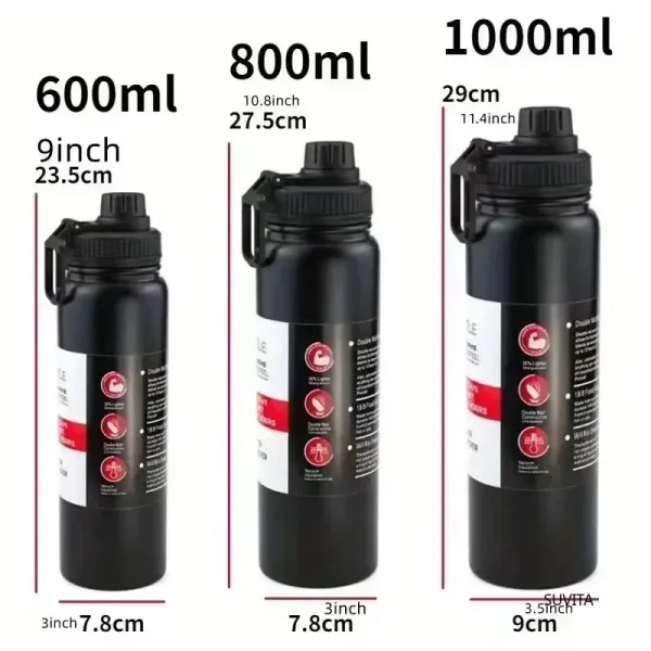 600ML 800ML 1000ML Outdoor Thermos Kettle Water Bottle with Tea Filter 304 Stainless Steel Thermal Cup Leak-proof Flask Sports 6