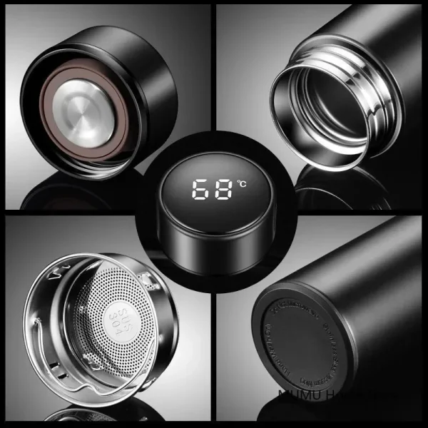 500ML Intelligent Temperature Thermos Bottle Stainless Steel Insulated Cup Portable Vacuum Flask Keeps Cold and Heat Thermal Mug 6