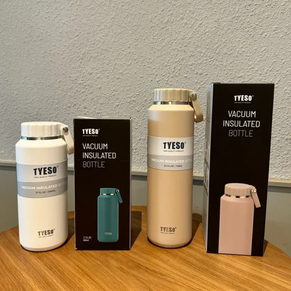 Tyeso Large Capacity Insulated Easy-Pull Cup Sport Water Bottle for Men and Women with Handle Portable Travel Mug Hydration 2