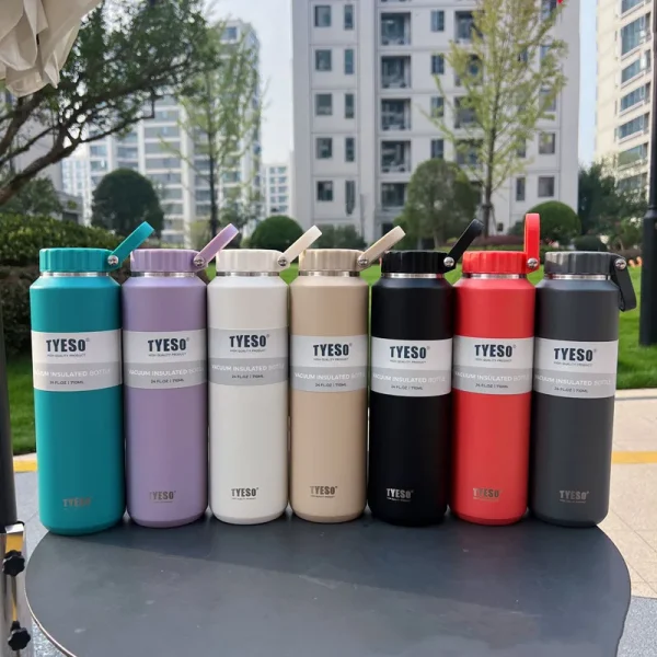 Tyeso Large Capacity Insulated Easy-Pull Cup Sport Water Bottle for Men and Women with Handle Portable Travel Mug Hydration 6