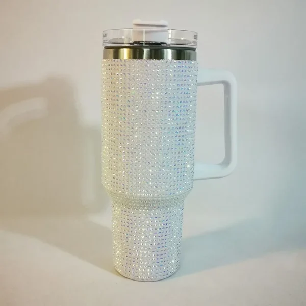 40oz Diamond Thermos Cup with Handle 304 Stainless Steel Vacuum Coffee Insulated Bottle Portable Car Flasks 3