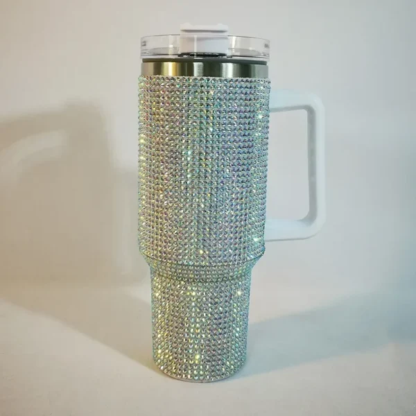 40oz Diamond Thermos Cup with Handle 304 Stainless Steel Vacuum Coffee Insulated Bottle Portable Car Flasks 4