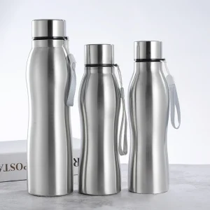 1000/750ML Stainless Steel Water Bottle Cycling Sports Drinking Cup Leakproof Portable Water Bottles with Handle Rope BPA Free 1