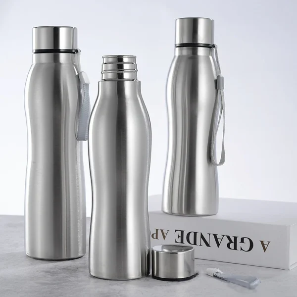1000/750ML Stainless Steel Water Bottle Cycling Sports Drinking Cup Leakproof Portable Water Bottles with Handle Rope BPA Free 2
