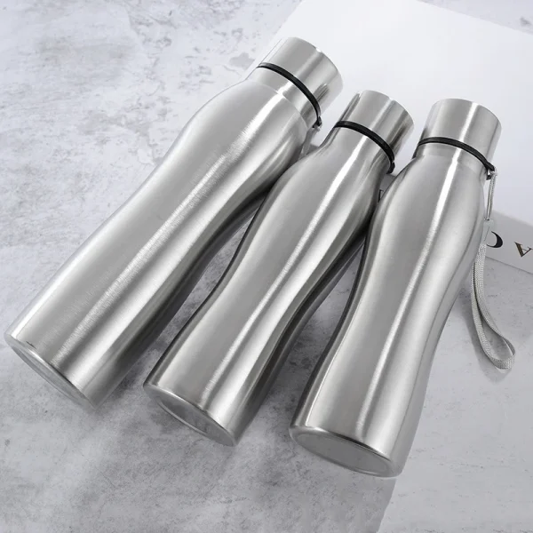 1000/750ML Stainless Steel Water Bottle Cycling Sports Drinking Cup Leakproof Portable Water Bottles with Handle Rope BPA Free 3