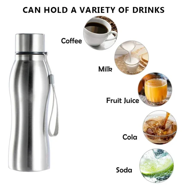 1000/750ML Stainless Steel Water Bottle Cycling Sports Drinking Cup Leakproof Portable Water Bottles with Handle Rope BPA Free 6