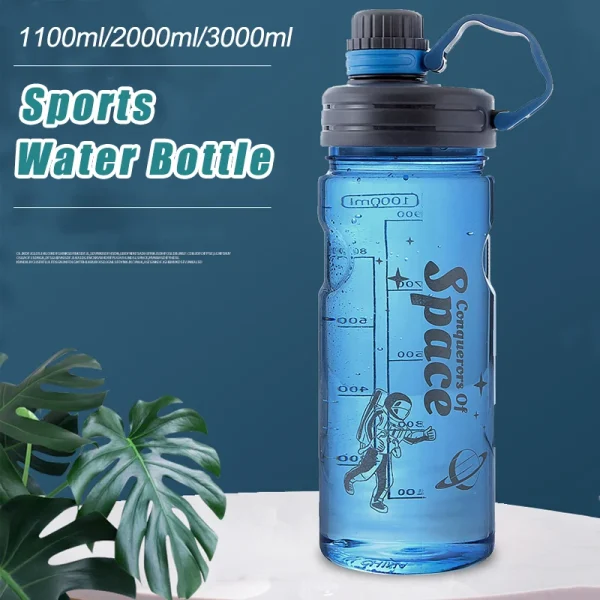 1100ML-3000ML Large Capacity Water Bottle with Straw Outdoor Portable Sports Water Bottle Summer Fitness Plastic Water Bottle 2