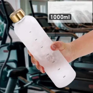 32 Oz Tritan Water Bottle , BPA-free Water Bottle with Time Marker, 1L Time Marked Cute Water Bottle for Fitness Outdoor Sports 1