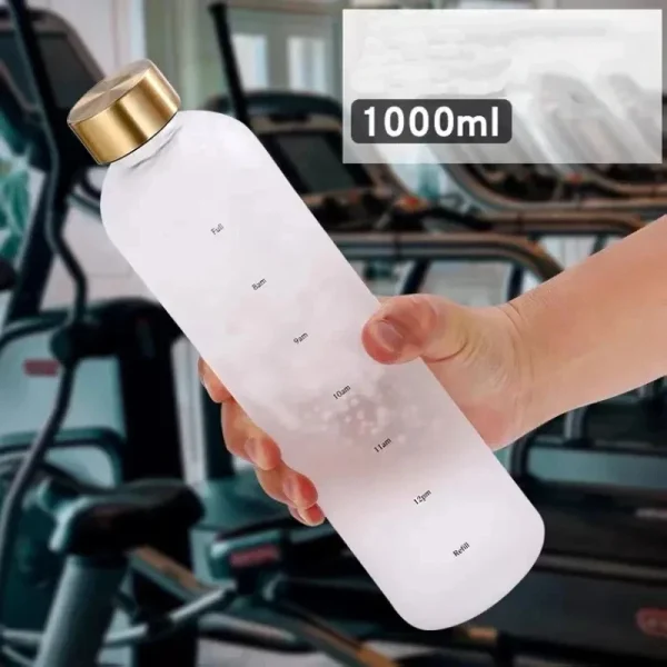 32 Oz Tritan Water Bottle , BPA-free Water Bottle with Time Marker, 1L Time Marked Cute Water Bottle for Fitness Outdoor Sports 1