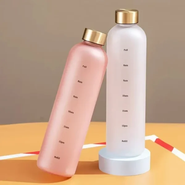 32 Oz Tritan Water Bottle , BPA-free Water Bottle with Time Marker, 1L Time Marked Cute Water Bottle for Fitness Outdoor Sports 5
