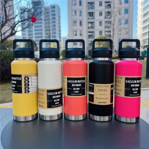 800ml 1100ml Wide Mouth Water Bottle Insulated Water Mugs Stainless Steel Handle Drinking Bottle Portable Leakproof Gym Fitness 1