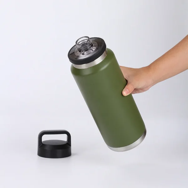 800ml 1100ml Wide Mouth Water Bottle Insulated Water Mugs Stainless Steel Handle Drinking Bottle Portable Leakproof Gym Fitness 3