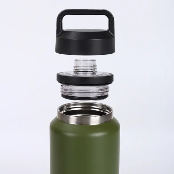 800ml 1100ml Wide Mouth Water Bottle Insulated Water Mugs Stainless Steel Handle Drinking Bottle Portable Leakproof Gym Fitness 4