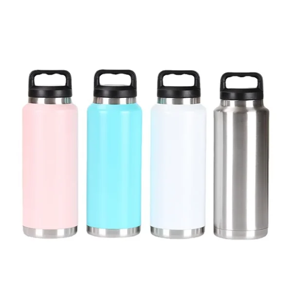 800ml 1100ml Wide Mouth Water Bottle Insulated Water Mugs Stainless Steel Handle Drinking Bottle Portable Leakproof Gym Fitness 5