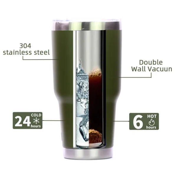 30oz 20oz Tumblers Travel Mugs Beer Cup With Straw Lids Stainless Steel Vacuum Insulat Thermal Yetys Water Bottle for Car Coffee 6