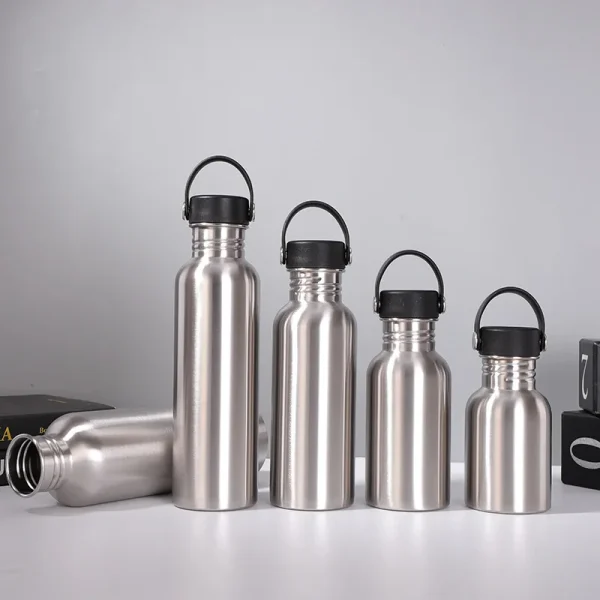Portable Stainless Steel Water Bottle with handle 2000ml/1000ml/500ml Sports Flasks Travel Cycling Hiking Camping bicycle flask 4