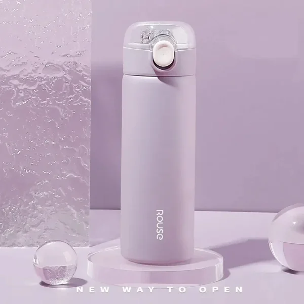 380ML Stainless Steel Vacuum Flask With Straw Girls Cute Thermos Bottle Portable Travel Coffee Mug Thermal Water Bottle Gifts 6