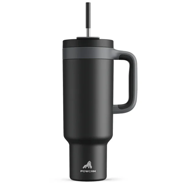 Powcan 50oz 1500ml Tumbler Handle Straw Stainless Steel Large Capacity Vacuum Water Bottle Coffee Cup Leak-Proof Car Mug 1