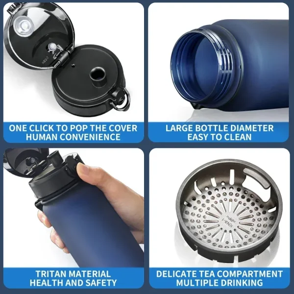 High Quality Water Bottle 500ML 1000ML BPA Free Leak Proof Portable for Adult Children Sports Gym Eco Friendly Drink Bottles 5