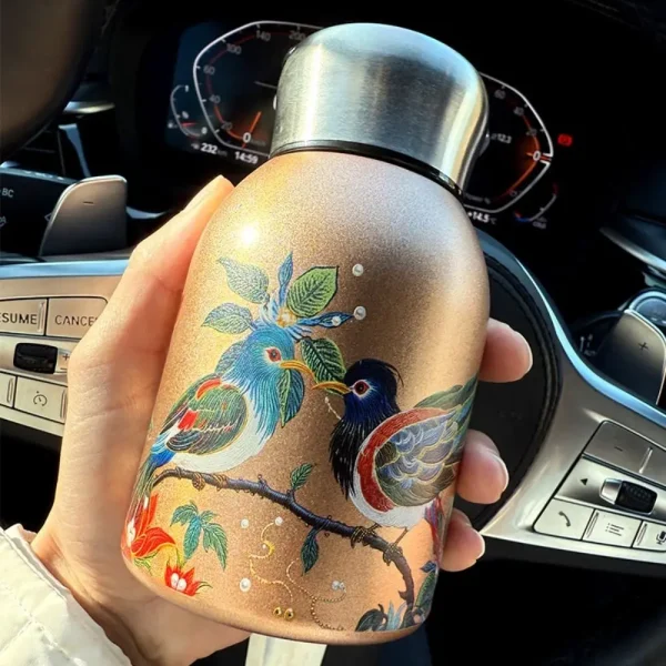 Cute Portable 304 Stainless Steel Insulated Cup Double Wall 300ml Coffee Mug Leak-Proof Mini Water Bottle Outdoor Travel Office 2