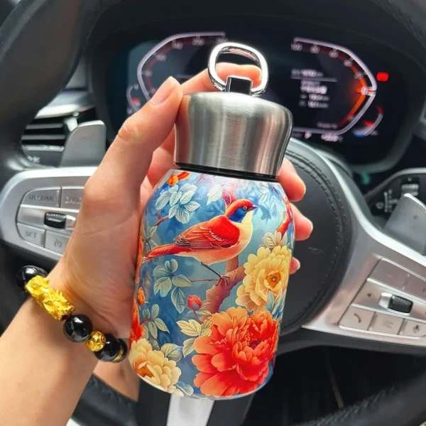 Cute Portable 304 Stainless Steel Insulated Cup Double Wall 300ml Coffee Mug Leak-Proof Mini Water Bottle Outdoor Travel Office 4