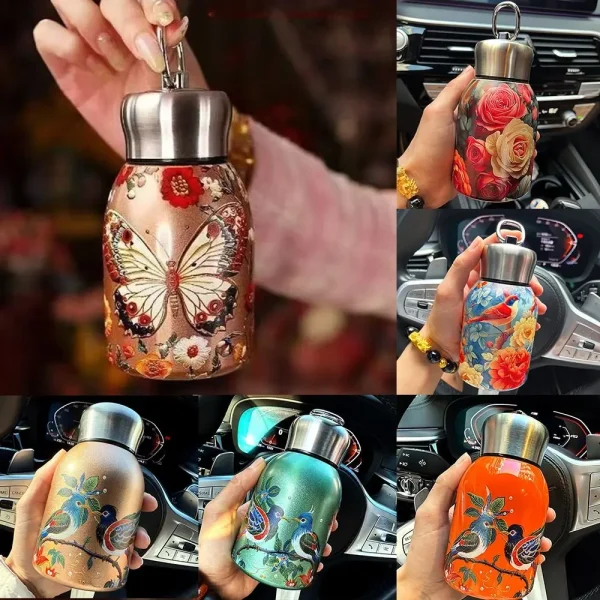 Cute Portable 304 Stainless Steel Insulated Cup Double Wall 300ml Coffee Mug Leak-Proof Mini Water Bottle Outdoor Travel Office 5