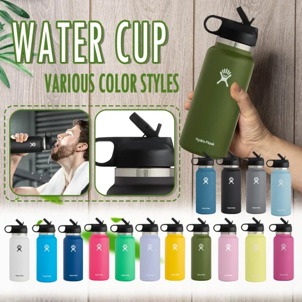 Keep Hot And Cold Thermos Bottle With Straws Stainless Steel Insulated Bottles Vacuum Flask Sports Water Cups Large Insulated Cu 1