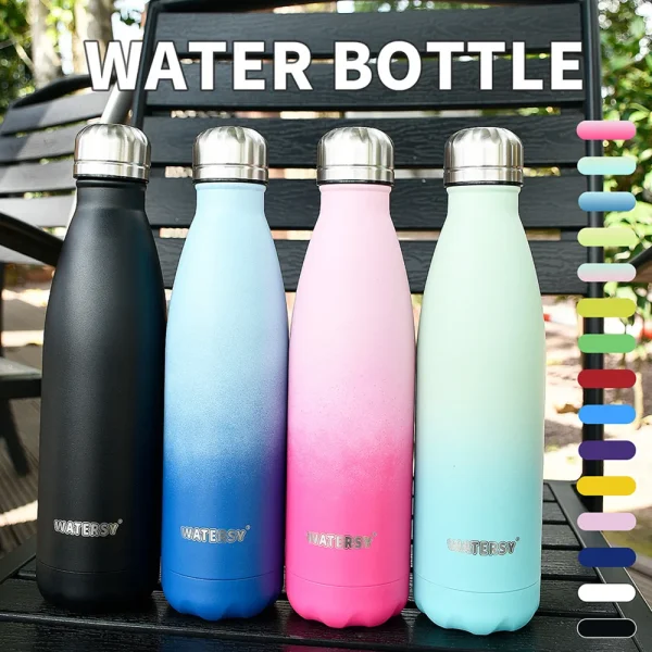 Watersy 500ML/17oz Stainless Steel Cola Bottle Sports Kettle Keep Cold Thermal Cups Vacuum Travel Tumbler Mug Bike Bottle 2