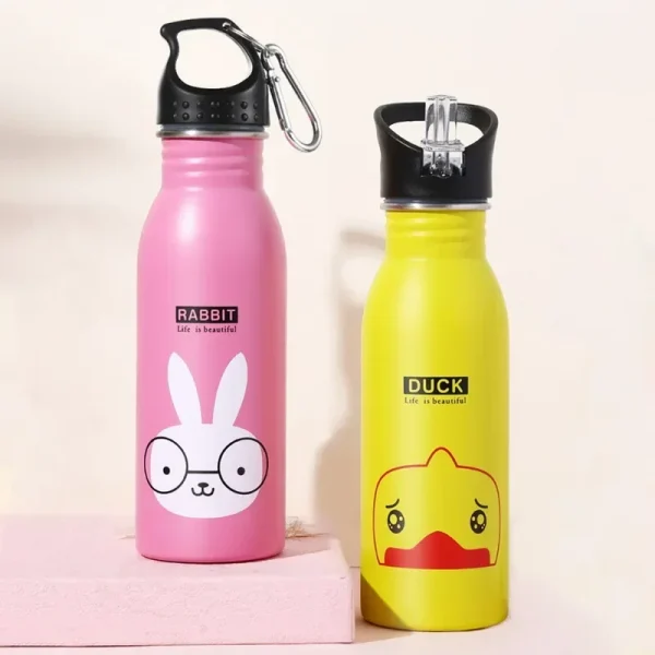 500ML Children's Stainless Steel Sports Water Bottles Portable Outdoor Cycling Camping Bicycle Bike Kettle 4