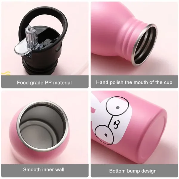 500ML Children's Stainless Steel Sports Water Bottles Portable Outdoor Cycling Camping Bicycle Bike Kettle 6