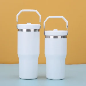 1pc Tumbler with Handle and Straw Lid, Leakproof Tumbler Vacuum Insulated Water Bottle for Home, Office or Car, Reusable Cup 1