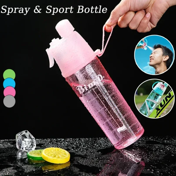 Summer Sports Spray Water Bottle Portable Sports Outdoor Water Cup Cooling Canteen Spray Cup Large Capacity Cup Fitness Tools 1