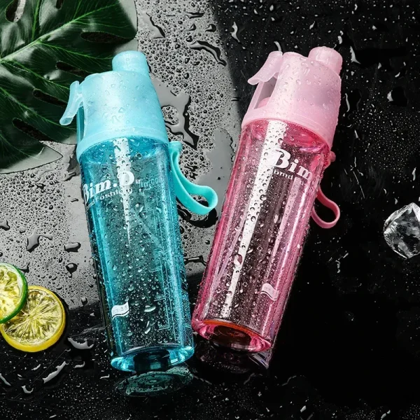 Summer Sports Spray Water Bottle Portable Sports Outdoor Water Cup Cooling Canteen Spray Cup Large Capacity Cup Fitness Tools 2