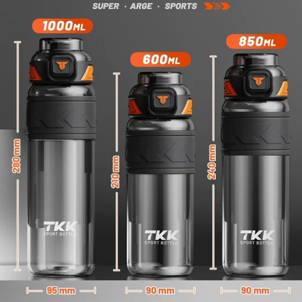 TKK 600/800/1000ml Sports Watter Bottle Tritan BPA free Straw Portable Leak-proof Plastic Drinkware Outdoor Fitness Kettle 2