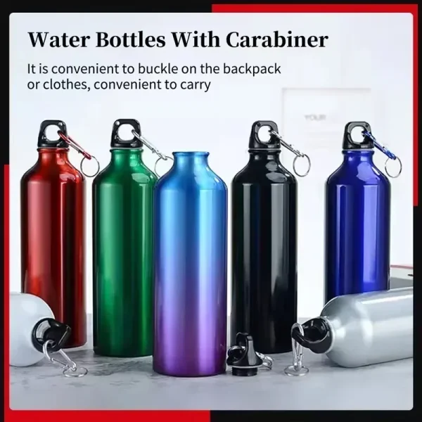 1/2/3PCS Aluminum Outdoor Bike Sports Water Bottle Drinking Kettle Drinking Cup Leakproof Water Jug for Travel Running Camping 1