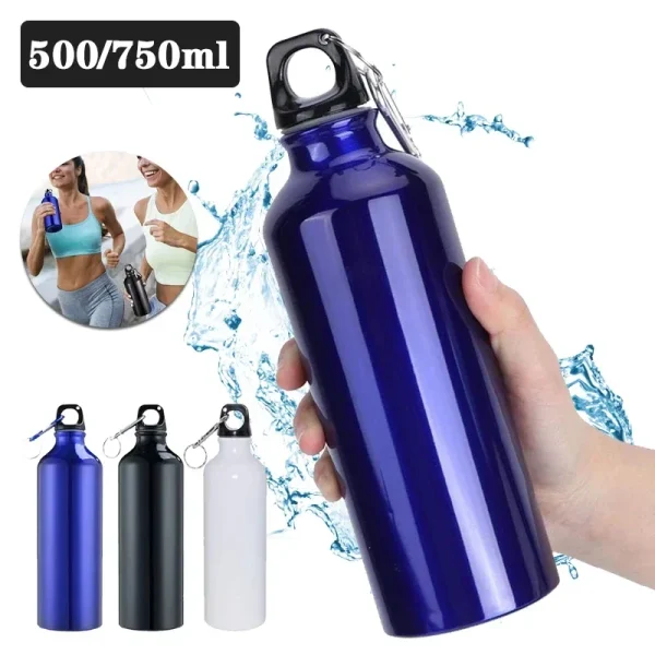 1/2/3PCS Aluminum Outdoor Bike Sports Water Bottle Drinking Kettle Drinking Cup Leakproof Water Jug for Travel Running Camping 2