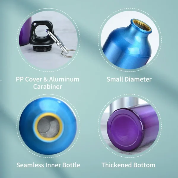 1/2/3PCS Aluminum Outdoor Bike Sports Water Bottle Drinking Kettle Drinking Cup Leakproof Water Jug for Travel Running Camping 3